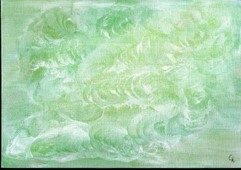 Swirls in green - Wirbel in Grn - Acryl auf Leinwand