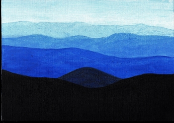 Mountains in blue - Berge in Blau - Acryl auf Leinwand