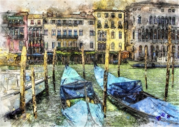 Hochwertiger Kunstdruck - Venedig