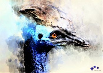 Hochwertiger Kunstdruck - Blauer Vogel