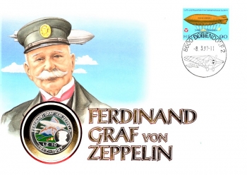 Ferdinand Graf von Zeppelin - 80. Todestag - 08.03.1997 - Mnze in Silber