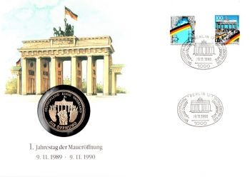 Maxi Brief - 1. Jahrestag der Mauerffnung - Berlin 09.11.1990