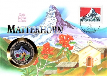 Matterhorn - Erste farbige Mnze - Zermatt 02.08.1994