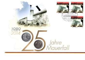 Maxi Brief - 25 Jahre Mauerfall 2014 - Berlin 09.11.2014