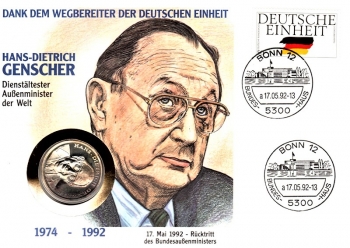 Hans-Dietrich Genscher - Dienstltester Auenminister - Bonn 17.05.1992