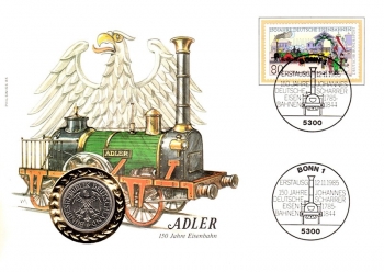 Adler - 150 Jahre Eisenbahn - Bonn Erstausgabe 12.11.1985