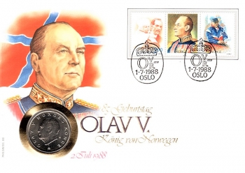Olav V - Knig von Norwegen - Oslo 01.07.1988