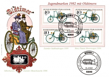 Daimler Motorkutsche 1886 und Stahlradwagen 1889 - Bonn 15.04.1982