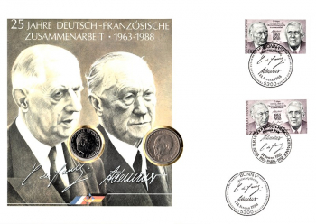 Maxi Brief - 25 Jahre Deutsch-Franzsische Zusammenarbeit - Bonn 14.01.1988
