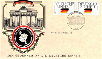 Zum Gedenken an die Deutsche Einheit - Berlin 03.10.1990 - selten
