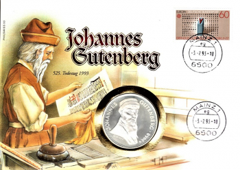 Johannes Gutenberg - 525. Todestag 1993 - Mainz 03.02.1993