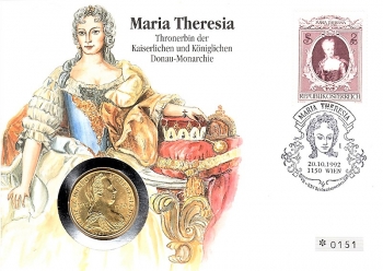Maria Theresia - Thronerbin - Wien 20.10.1992 - Mnze in Silber