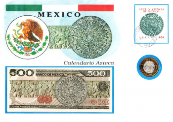 Maxi Brief - Staat Mexiko - Calendario Azteka - Mexico 25.09.1973