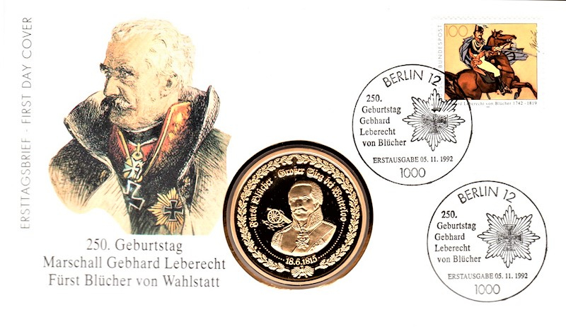 250. Geburtstag - Fürst Blücher von Wahlstatt - Berlin 05.11.1992 - selten