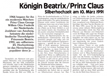 Beatrix & Claus - Silberhochzeit Numisbrief 11.03.1991