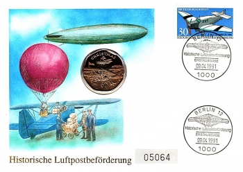 Historische Luftpostfrderung - Graf Zeppelin - Berlin 09.04.1991