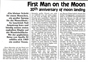First Man on the Moon - 20. Jahrestag der Mondlandung - 1989