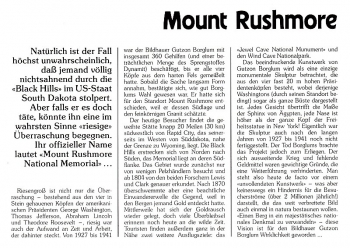 Mount Rushmore - National Memorial - USA Prsidenten 29.03.1991