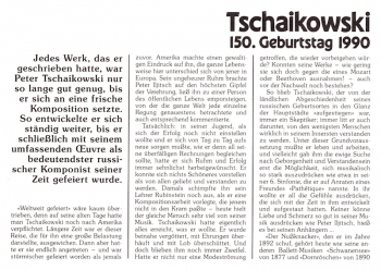 Tschaikowski - 150. Geburtstag 1990 - Leningrad 07.05.1990