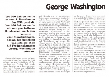 Georg Washington - 1. Prsident der USA - Olympia 22.02.1989