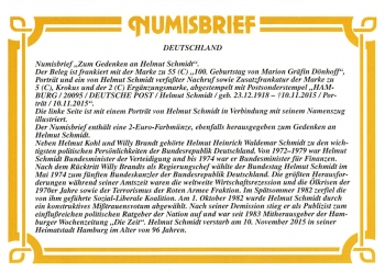 Helmut Schmidt - 1918 bis 2015 - Hamburg 10.11.2015