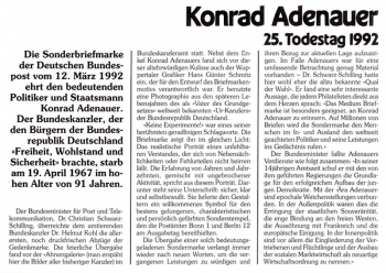 Konrad Adenauer - 25. Todestag - Bonn 12.03.1992