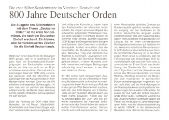 800 Jahre Deutscher Orden - 1190 - Bonn 15.02.1990