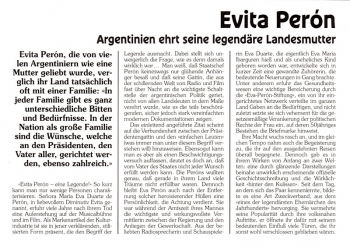 Evita Peron - Republica Argentina - Buenos Aires 06.09.1997