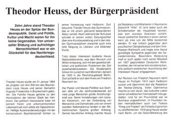 Theodor Heuss - Erster Bundesprsident - Neustadt 29.10.1989