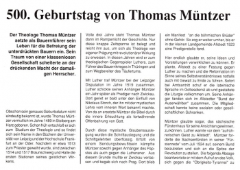 500. Geburtstag Thomas Mntzer - Berlin 22.08.1989