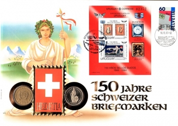 Maxi Brief - 150 Jahre Schweizer Briefmarken - Bern 18.11.1993