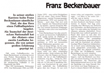Franz Beckenbauer - Briefmarke und Sondermnze - Brazzaville 04.04.1978