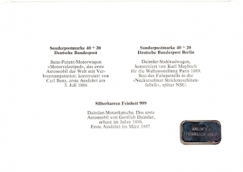 Daimler Motorkutsche 1886 und Stahlradwagen 1889 - Bonn 15.04.1982