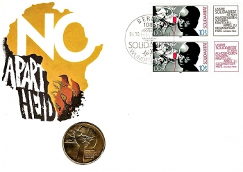 No Apartheid - Solidaritt - Numisbrief Berlin 04.10.1988