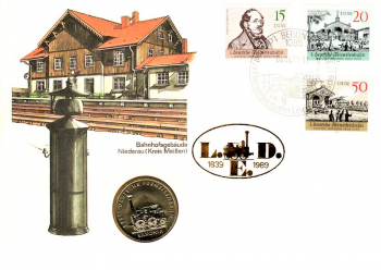 Bahnhofsgebude Niederau - Kreis Meien - Berlin 04.04.1989