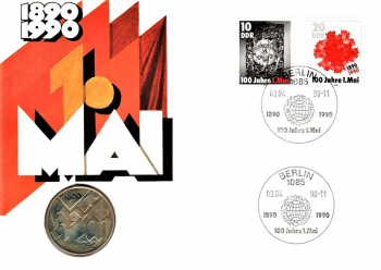 1. Mai - 100 Jahre 1. Mai - 1890 bis 1990 - Berlin 03.04.1990