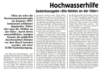 Hochwasserhilfe - Die Helden an der Oder - Berlin 19.08.1997