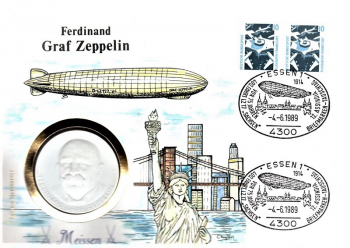 Ferdinand Graf Zeppelin - Medaille Meien - Essen 04.06.1989