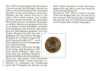 Bonifacio VIII 1235 - 1303 - Vaticano 24.03.1998