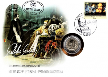 Galileo Galilei - Bosnien Herzegowina - FDC mit Mnze 05.02.2014
