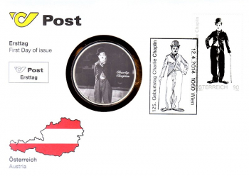 Charlie Chaplin - 125. Geburtstag - sterrreich - Wien 12.04.2014 - selten