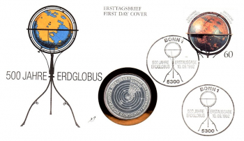 500 Jahre Erdglobus  - Bonn 10.09.1992 - selten