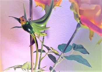 Glas Design: Kolibri - Glass design: Hummingbird