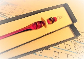 Glas Design: Schillerstift handgefertigt - Glass pen handmade