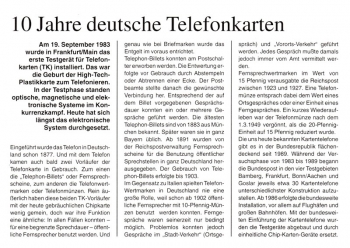 10 Jahre deutsche Telefonkarten - Nrnberg 19.09.1993