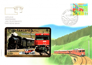 Telefonkarte Rhtische Bahn - Langwies 10.11.1995