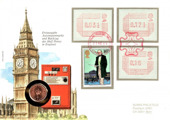 Erstausgabe Automatenmarken England - London 01.05.1984