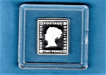 Die Blaue Mauritius 1847 - in reinem Silber (999/1000) mit Zertifikat