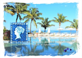 Die Blaue Mauritius 1847 - in reinem Silber (999/1000) mit Zertifikat