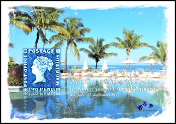 Die blaue Mauritius 1847 - ECU Brief Holland 1994